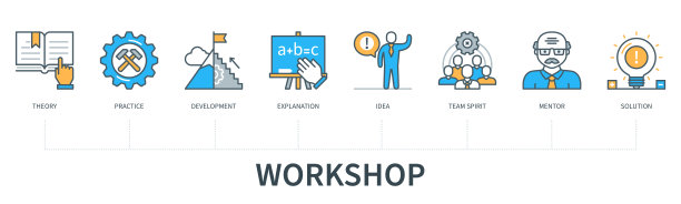 工作坊概念向量信息图图片下载
