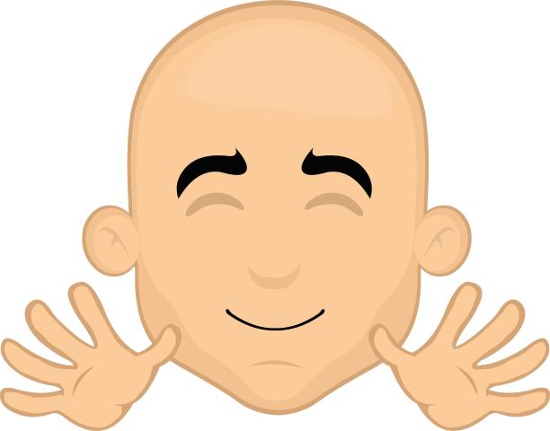 矢量插图的脸的卡通秃头男人挥舞着他的手图片下载