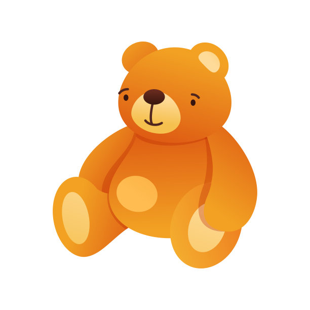 泰迪熊-现代平面设计风格单一孤立的对象图片下载