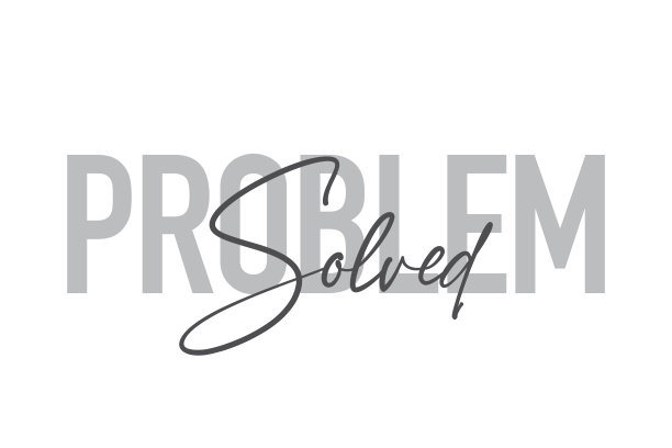 现代，简单，最小的字体设计的说法“问题解决”的色调灰色。酷，都市，时髦和好玩的图形矢量艺术图片下载