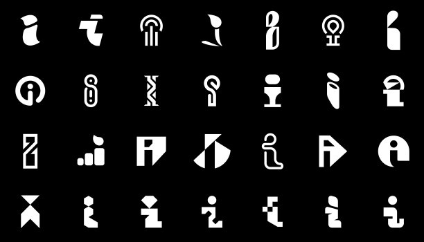 抽象标志集合与字母I图片下载