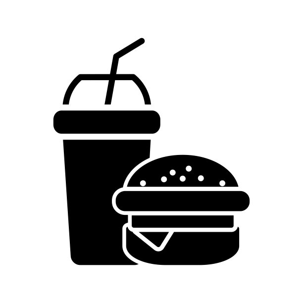 快餐图标设计矢量模板插图标志和符号EPS 10白色背景图片下载