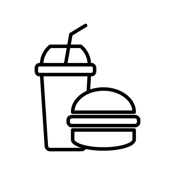 快餐图标设计矢量模板插图标志和符号EPS 10白色背景图片下载