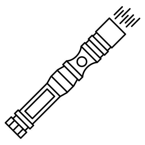 双led组合手电筒。手持式手电筒，便于在黑暗中搜寻。保安，司机，游客，旅行者的工具。矢量图标，轮廓，孤立图片下载