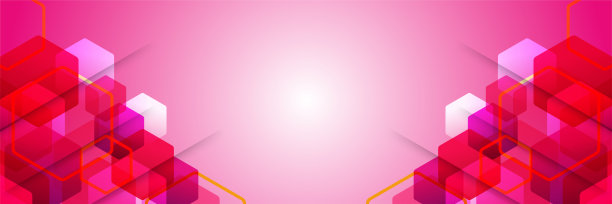 抽象红色六边形几何旗帜背景。向量设计横幅图案背景模板壁纸，模板，海报，背景，书封面，小册子，传单，传单图片下载