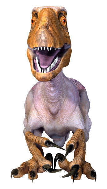 3D插图恐龙恐爪龙在白色图片下载