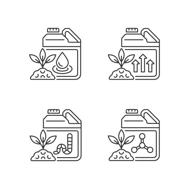 液体补充线性图标集图片下载