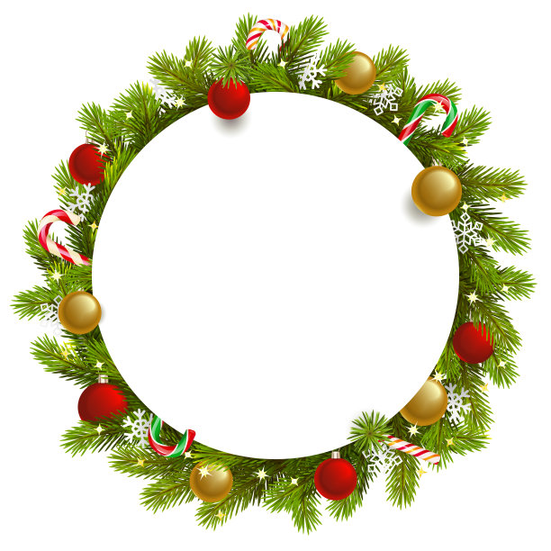 矢量圣诞概念与空白轮图片下载