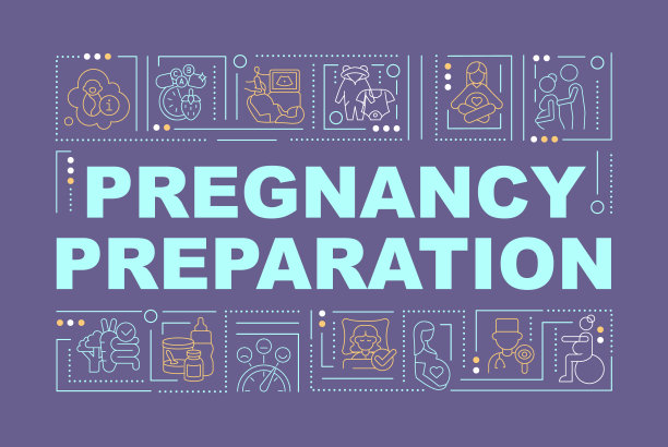 计划怀孕和婴儿护理词概念横幅图片下载