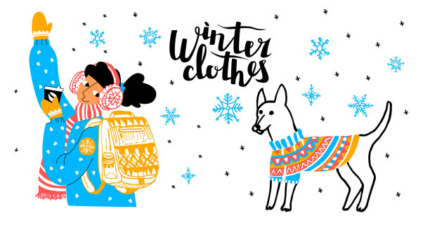 穿着暖和冬衣的妇女挥手致意图片下载