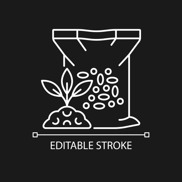 颗粒肥料线性图标为暗主题图片下载