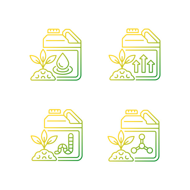 液体补充梯度线性向量图标集图片下载