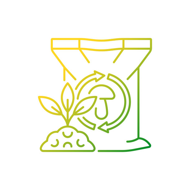 蘑菇粪便梯度线性向量图标图片下载