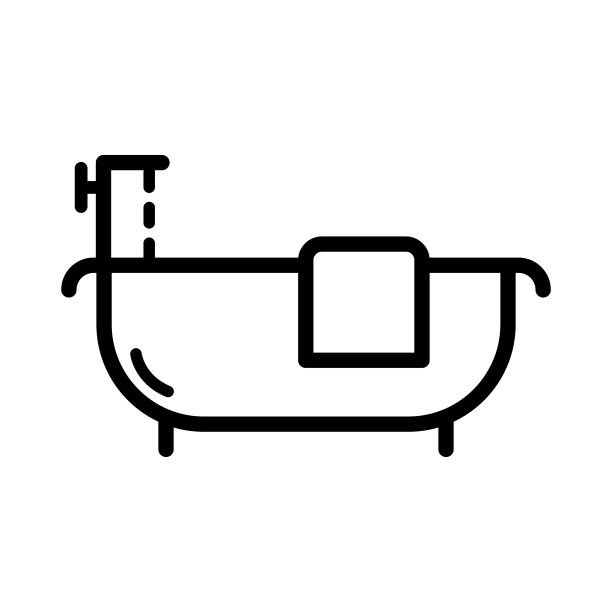 浴室轮廓图标向量线性孤立的插图图片下载