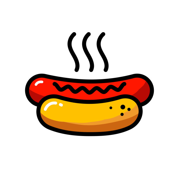 热狗简单的彩色图标图片下载