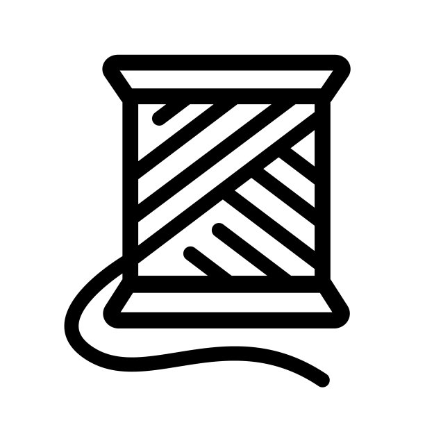 线轴图标在轮廓风格缝纫矢量图标图片下载