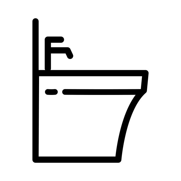 坐浴盆图标在轮廓风格图标风格孤立图片下载