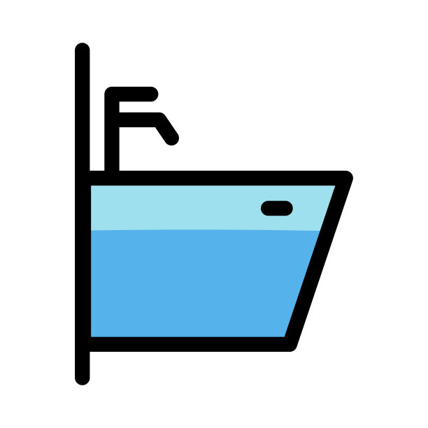 浴盆颜色图标在简单的风格孤立向量图片下载