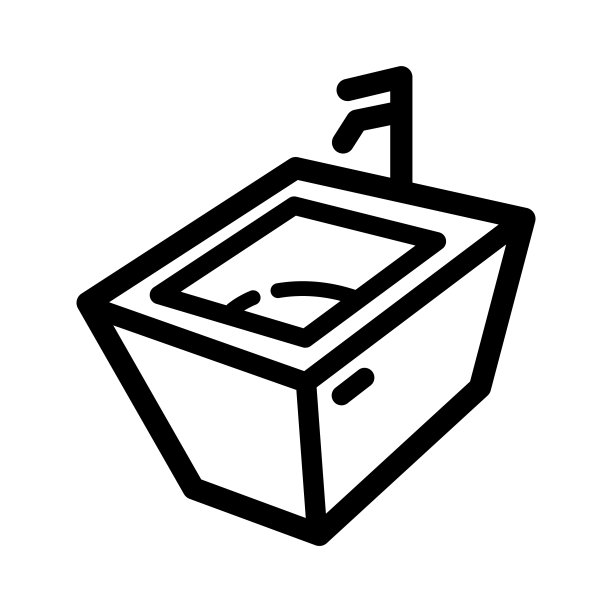 坐浴盆图标在轮廓风格图标风格孤立图片下载