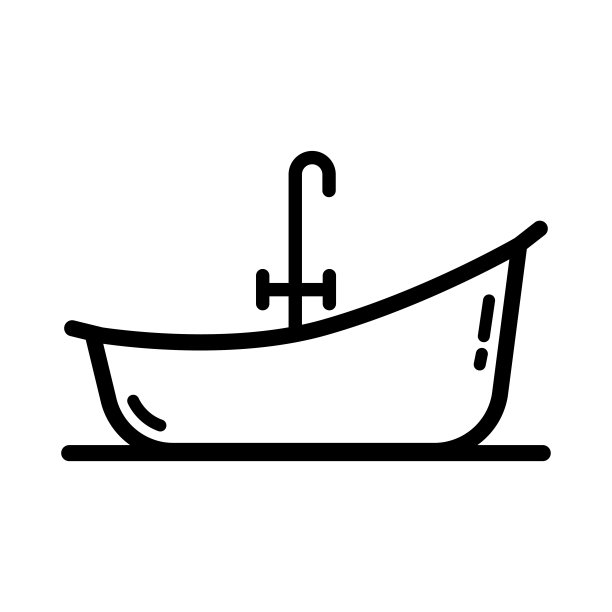 浴室轮廓图标向量线性孤立的插图图片下载