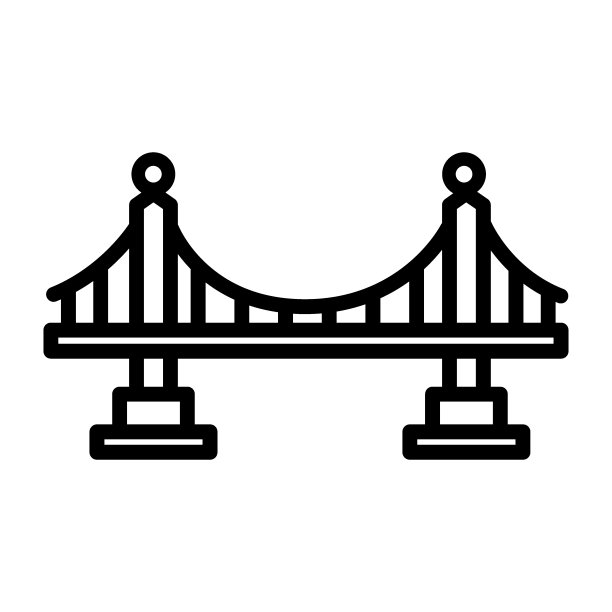 桥轮廓矢量图标孤立在白色图片下载