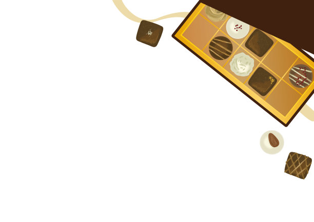 手绘插图的巧克力分类盒图片下载