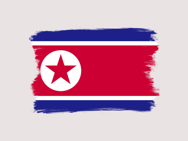 旗帜象征图案图案为朝鲜图案，用干刷设计图片下载