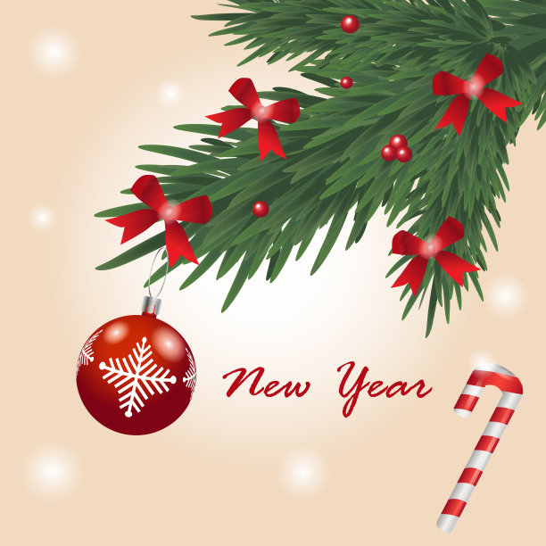 圣诞快乐，恭贺新禧。时髦的节日贺卡与字母，圣诞树和松树图片下载