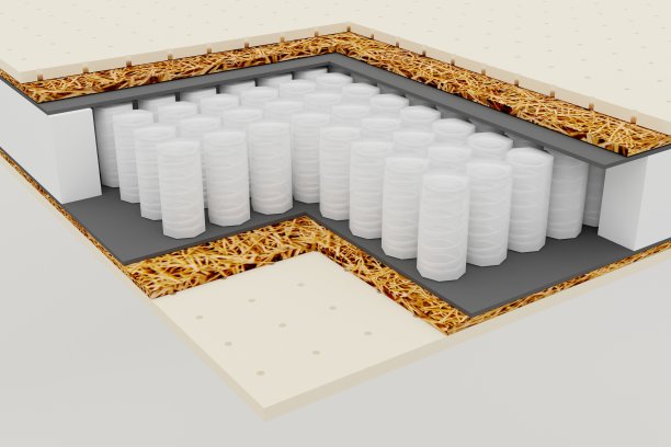骨科床垫模型的四分之一切割。三维渲染图片下载