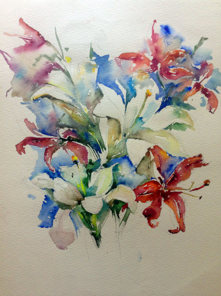 抽象鲜艳的装饰背景。花图案手工制作。美丽、温柔、浪漫的夏日花束图片下载