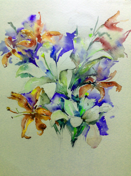 抽象鲜艳的装饰背景。花图案手工制作。美丽、温柔、浪漫的夏日花束图片下载