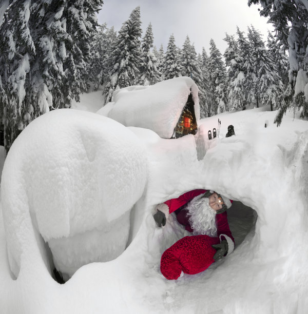 圣诞老人带着礼物。图片下载