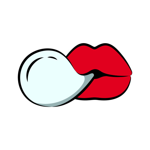 女性嘴唇吹泡泡糖，美女嘴巴图片下载