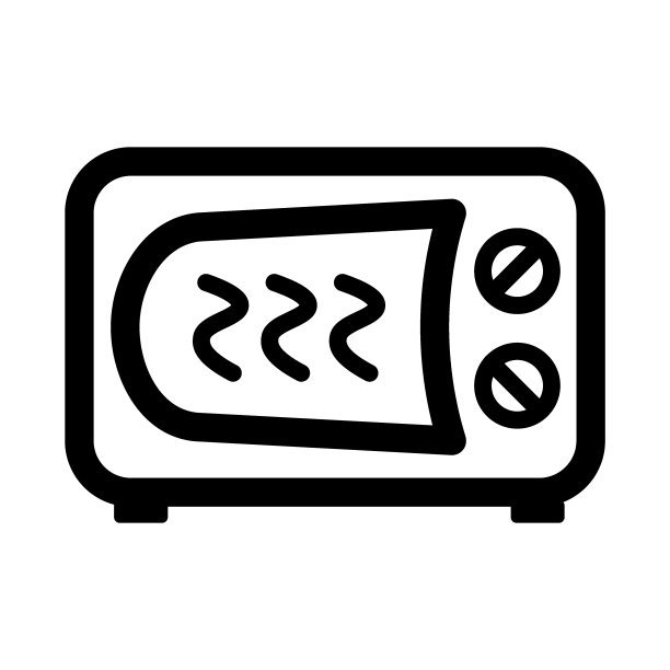 微波轮廓图标矢量孤立在白色图片下载