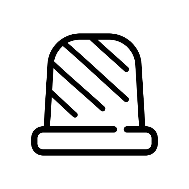 白色背景上的缝纫顶针轮廓矢量图标图片下载