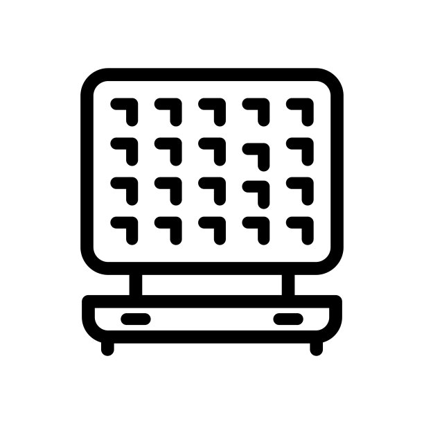 华夫饼熨斗厨房轮廓矢量图标图片下载