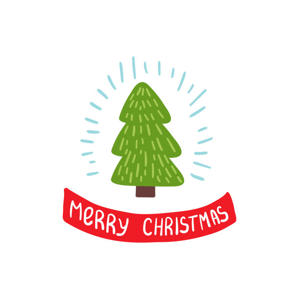 圣诞贺卡与圣诞树图片下载