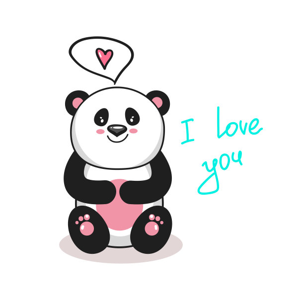 可爱的向量panda3图片下载