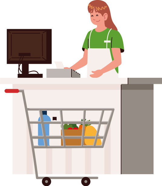 超市收银员的工作图片下载