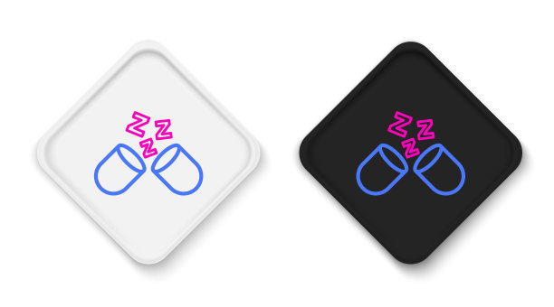 线安眠药图标孤立在白色背景。色彩斑斓的轮廓的概念。向量图片下载