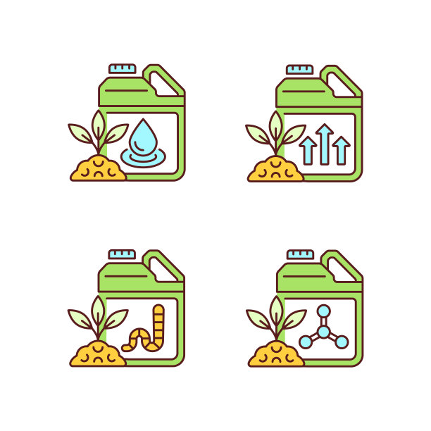 液体补充RGB彩色图标集图片下载