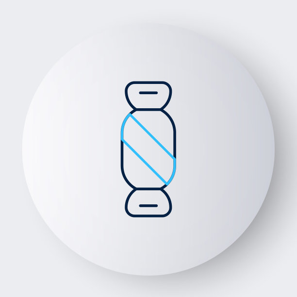 线糖果图标孤立在白色背景。快乐的万圣节派对。色彩斑斓的轮廓的概念。向量图片下载