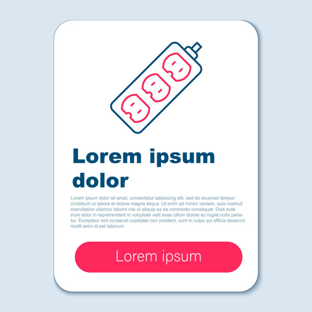 线电气延长线图标孤立在灰色背景。电源插头插座。色彩斑斓的轮廓的概念。向量图片下载