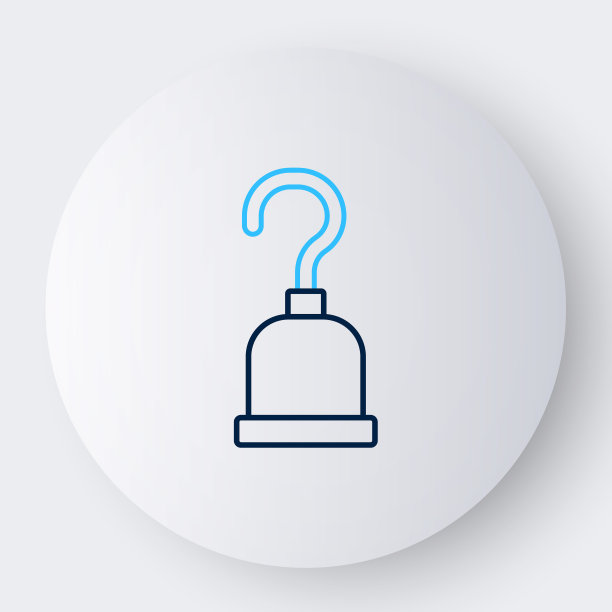 线海盗钩图标孤立的白色背景。快乐的万圣节派对。色彩斑斓的轮廓的概念。向量图片下载