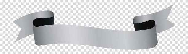银色复古丝带横幅-矢量设计元素图片下载