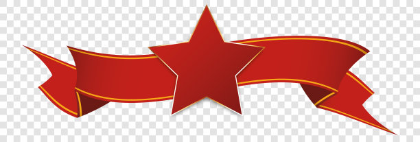 红色复古丝带横幅-矢量设计元素图片下载