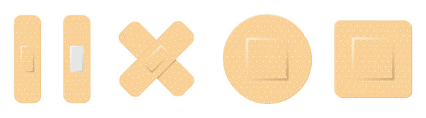 弹性医疗药膏。胶粘绷带，叫做橡皮膏集合图片下载