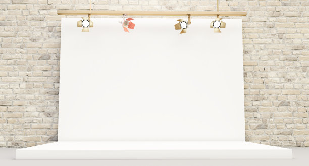 白色摄影工作室，摄影工作室配有照明设备图片下载