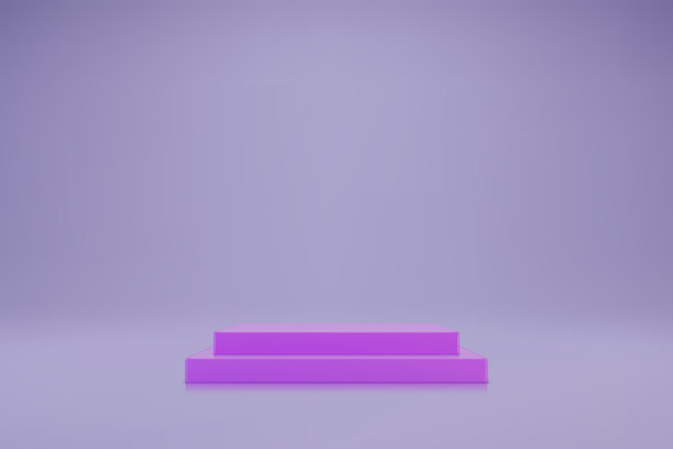 浅紫色背景上的3D粉紫色双立方体领奖台图片下载
