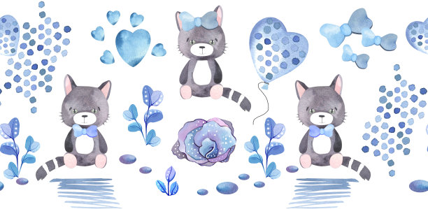 无缝模式的蓝色元素图片下载